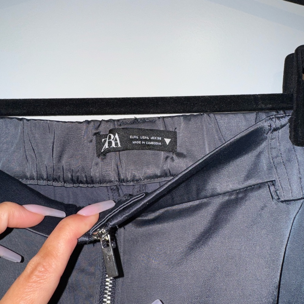 Zara Navy Blue Cargo Jogger Pants - Picture 3 of 5